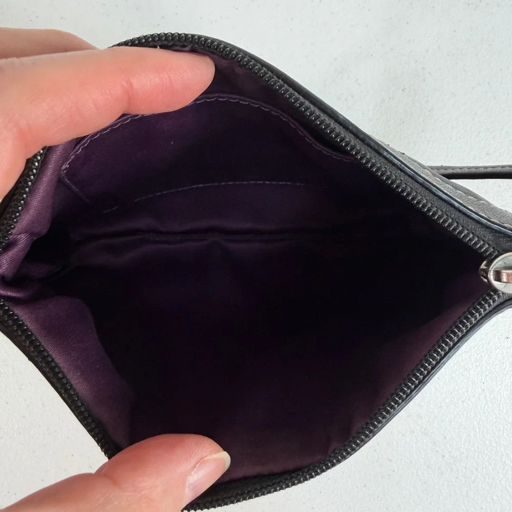 Coach Black Legacy Wristlet Wallet‎ Leather Small Pouch 48179 Designer Festival